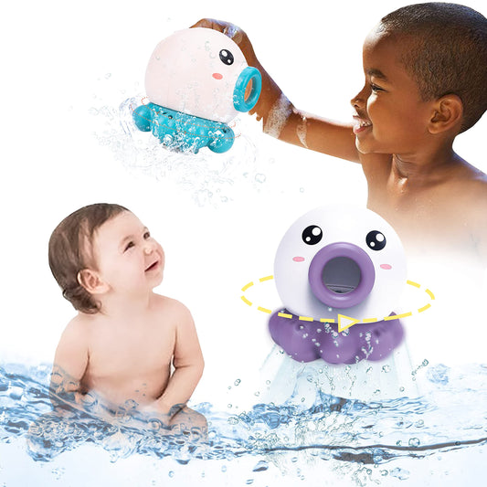 Octopus Fountain Bath Toy Water Jet Rotating Shower Bathroom